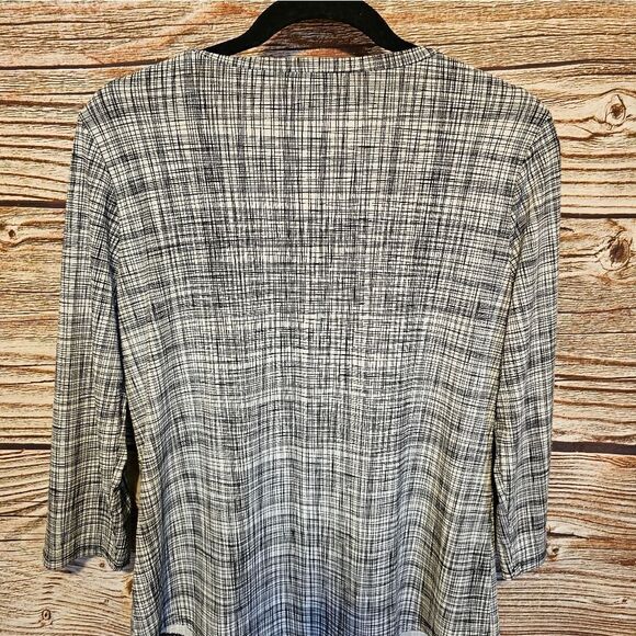 Worthington blouse lt gray/ black women's PM Pre-owned - Picture 2 of 5